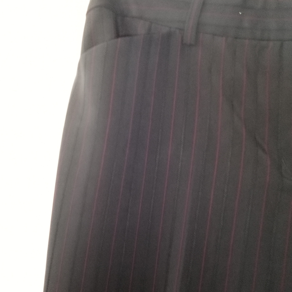 Editer Y2K Corporate Business Goth Black With Red Pinstripes Trousers Size 10 - Picture 4 of 6